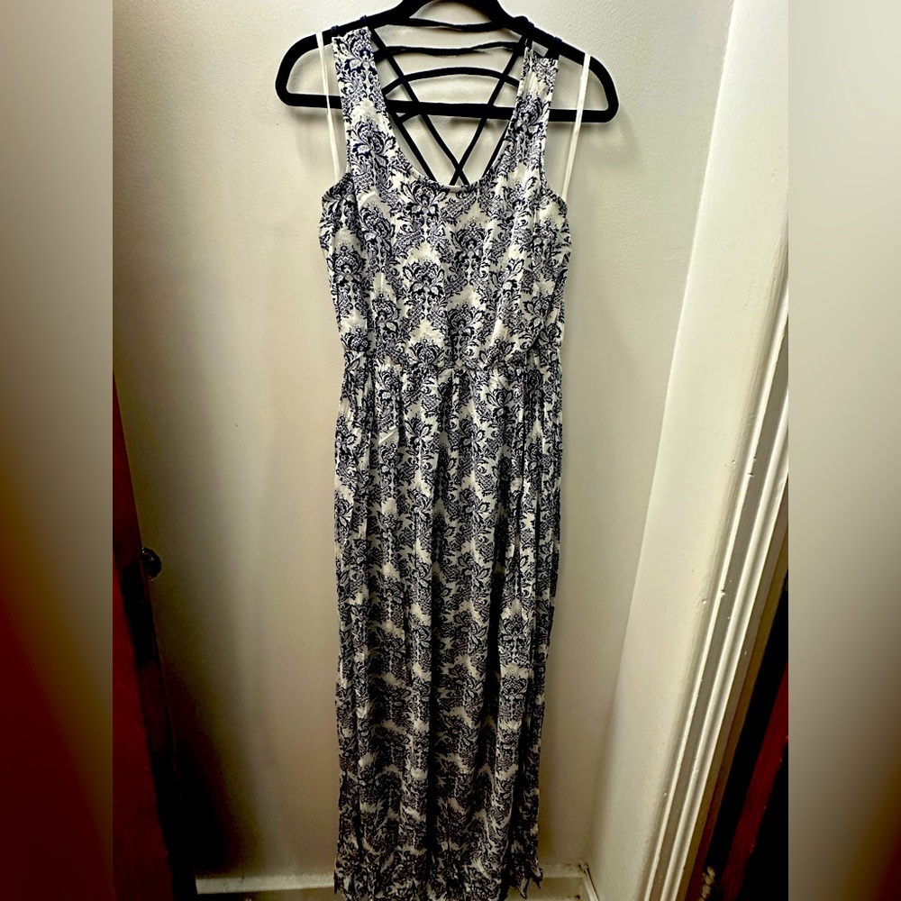 Blue and White Maxi Dress
